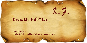 Krauth Fáta névjegykártya